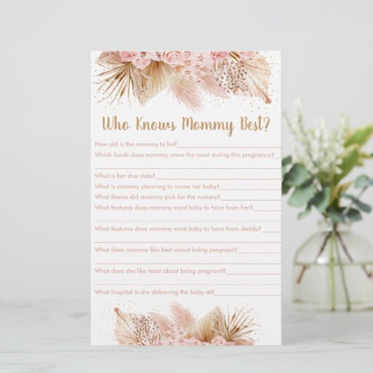 Pampas Grass Pink Floral, die Mommy Best Game kenn (Stehend Vorderseite)