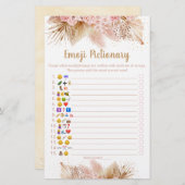 Pampas Grass Pink Floral Emoji Pictionary Game (Vorne/Hinten)