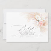 Pampas Grass Pink Floral Exotisches Brautparty Einladung (Vorderseite)