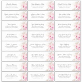 Pampas Grass Pink Floral Guest Name Labels