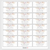 Pampas Grass Pink Floral Guest Name Labels (Blatt)