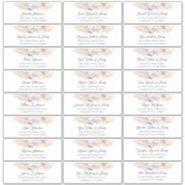 Pampas Grass Pink Floral Guest Name Labels