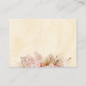 Pampas Grass Pink Gold Floral Baby Diaper Raffel Begleitkarte (Rückseite)
