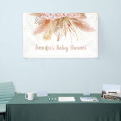 Pampas Grass Pink Gold Floral Baby Dusche Banner (Messeveranstaltung)