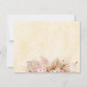 Pampas Grass Pink Gold Floral Baby Dusche Dankeskarte (Rückseite)