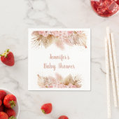 Pampas Grass Pink Gold Floral Baby Dusche Serviette (Beispiel)