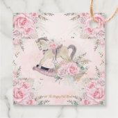 Pampas Grass Pink Rocking Horse Kinderdusche Geschenkanhänger (Rückseite)