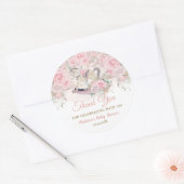 Pampas Grass Pink Rocking Horse Kinderdusche Runder Aufkleber (Umschlag)