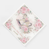 Pampas Grass Pink Rocking Horse Kinderdusche Serviette (Ecke)