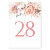 Pampas Grass Pink Tischnummer Cards (Rückseite)