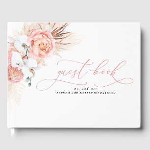Pampas Grass Pink Wedding Gästebuch