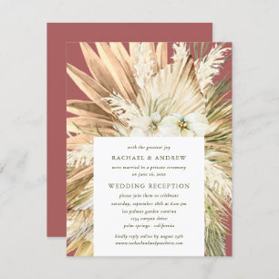 Pampas Grass Post Hochzeit Empfang Modern Boho Einladung