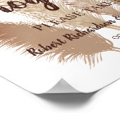 Pampas Grass Programme Hochzeitsfeier Unterzeichnu Poster (Ecke)