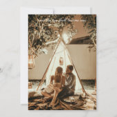 Pampas Grass Protea Script Foto Wedding Einladung (Rückseite)