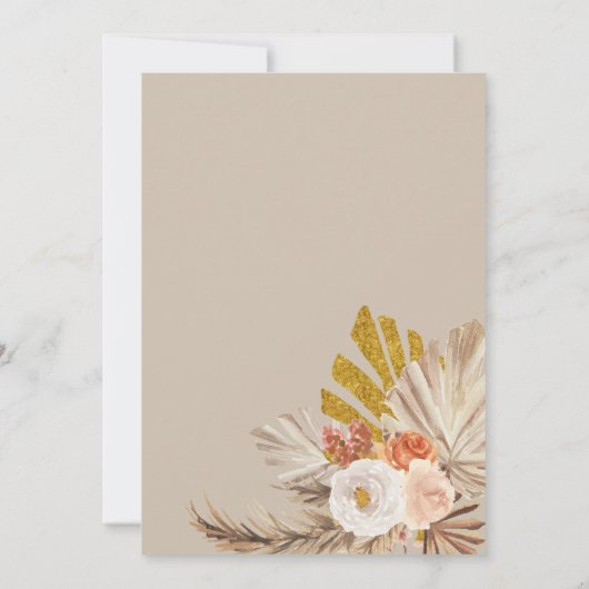 Pampas Grass Pumpkin Einladung zum Geburtstag (Rückseite)