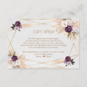 Pampas Grass Purple Blumen Hochzeitsgeschenk Wunsc Begleitkarte (Vorderseite)