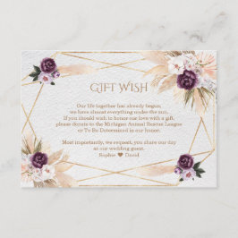 Pampas Grass Purple Blumen Hochzeitsgeschenk Wunsc Begleitkarte