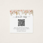 Pampas Grass QR Code Foto Wedding RSVP Card (Vorderseite)