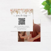 Pampas Grass QR Code Foto Wedding RSVP Card (Schreibtisch)