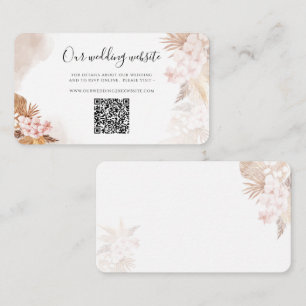 Pampas Grass QR Code Terracotta Wedding Website Begleitkarte