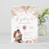 Pampas Grass QR Code UAWG Wedding Boho Einladung (Stehend Vorderseite)