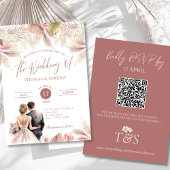 Pampas Grass QR Code UAWG Wedding Boho Einladung