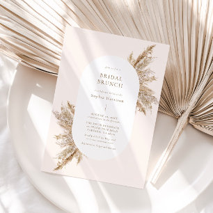 Pampas Grass Rahmen Beige Bridal Dusche Einladung