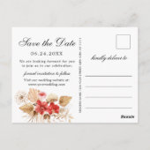 Pampas Grass Red Orchids Hochzeit speichern das Da Postkarte (Rückseite)