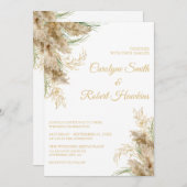 Pampas Grass Romantische Hochzeitseinladung Einladung (Vorne/Hinten)