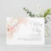Pampas Grass Rosa Blüte jedes Alter Geburtstag Einladung (Stehend Vorderseite)