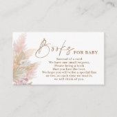 Pampas Grass rosa Bücher für die Babyverpackungska Begleitkarte (Vorderseite)