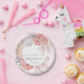 Pampas Grass |Rosa Rose Blooms Girl Baby Shooter Pappteller (Party)