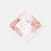 Pampas Grass |Rosa Rose Blooms Girl Baptisse Serviette (Ecke)