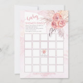 Pampas Grass | Rose Blooms Baby Showcard Bingo Car Einladung (Vorderseite)