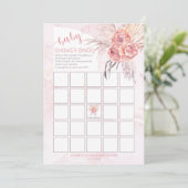 Pampas Grass | Rose Blooms Baby Showcard Bingo Car Einladung (Stehend Vorderseite)