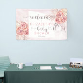 Pampas Grass |Rose Blooms Girl Baby Dusche Willkom Banner (Messeveranstaltung)