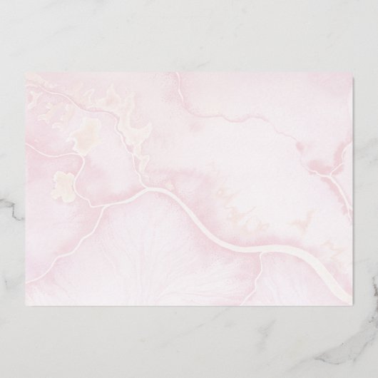 Pampas Grass | Rose Blooms Girl Baby Foto Taufe Folieneinladung (Rückseite)