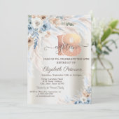 Pampas Grass Rose Elfenbeinküste 18. Geburtstag Einladung (Stehend Vorderseite)