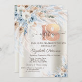 Pampas Grass Rose Elfenbeinküste 18. Geburtstag Einladung (Vorne/Hinten)