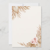 Pampas Grass Rose Grad Cap, Abschluss Einladung (Rückseite)