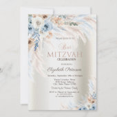 Pampas Grass Rose Ivory Bat Mitzvah Einladung (Vorderseite)