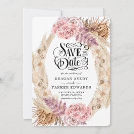 Pampas Grass Rose Lila Hochzeit Save The Date