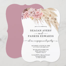 Pampas Grass Rose und Lila Verlobung Einladung