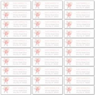 Pampas Grass   Roses Guest Address List Stick Aufkleber