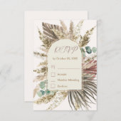 Pampas Grass RSVP-Karte | Rustic Boho Wedding RSVP Karte (Vorne/Hinten)