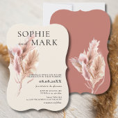 Pampas Grass Rustic Boho Mauve Pink Einladung