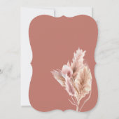 Pampas Grass Rustic Boho Mauve Pink Einladung (Rückseite)