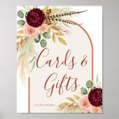 Pampas Grass Rustic Boho Terracotta Card und Gesch Poster (Vorne)