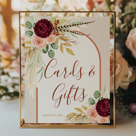 Pampas Grass Rustic Boho Terracotta Card und Gesch Poster