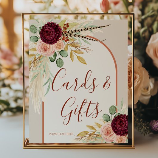 Pampas Grass Rustic Boho Terracotta Card und Gesch Poster